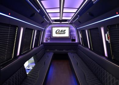 Layton 18 Passenger Limo Bus Interior