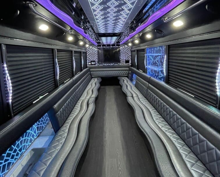 West Valley City 30 Passenger Party Bus White Interior