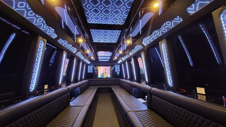 West Valley City 40 Passenger Limo Bus Interior